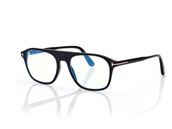 Tom Ford FT6167-B Blue Block Pilot Opticals in Black (001), side view