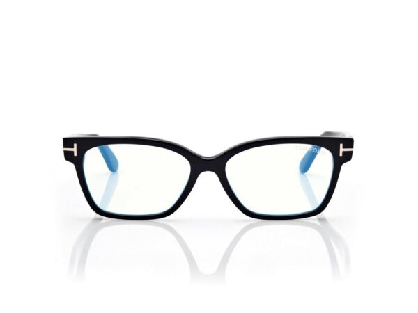 Tom Ford FT6171-B Blue Block Rectangular Opticals in Black (001), front