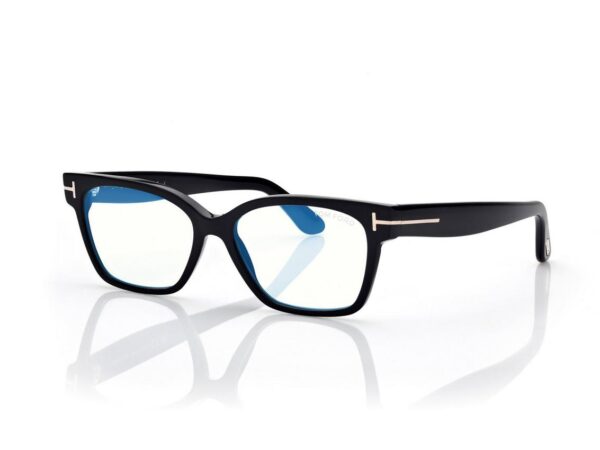 Tom Ford FT6171-B Blue Block Rectangular Opticals in Black (001), side view
