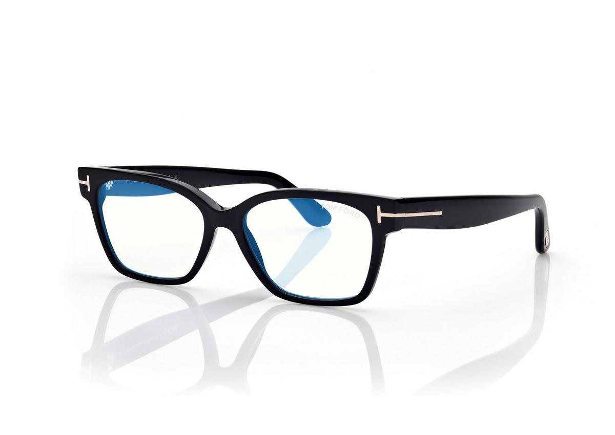 FT6171-B_001_53MM_B.jpg Tom Ford FT6171-B Blue Block Rectangular Opticals in Black (001), side view