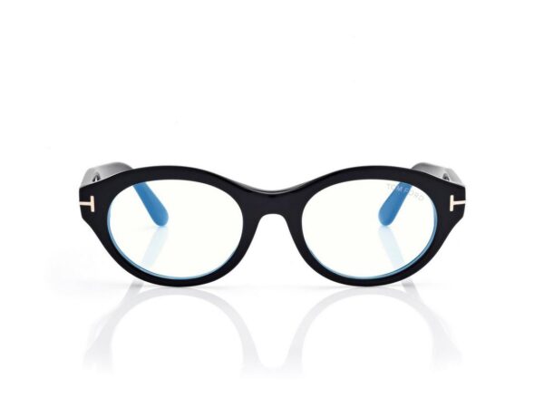 Tom Ford FT6172-B Blue Block Oval Opticals in Black (001), front